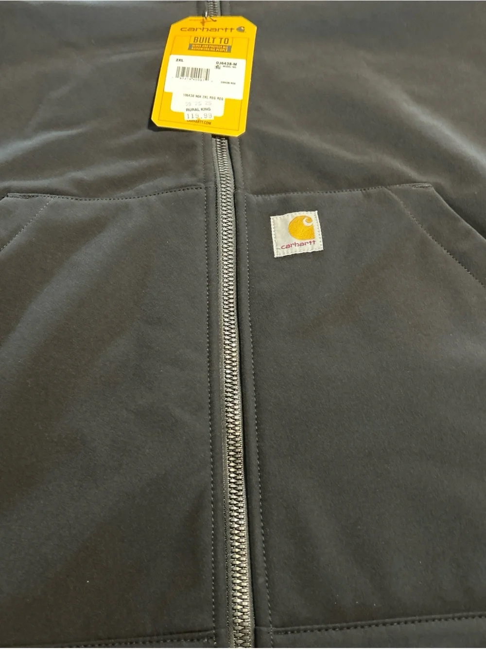 Carhartt Men's Rain Defender  Softshell Jacket, Black, XX-Large Relaxed Fit